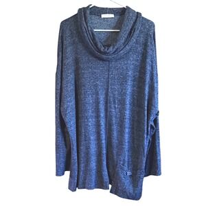 Jess & Jane Black Heathered Cowl Neck Tunic Top Plus Size 2X Made in USA